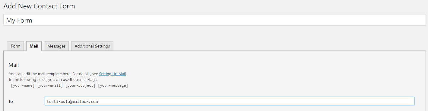 Configuration mail