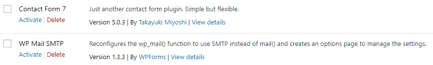 Enable WordPress plugins contact