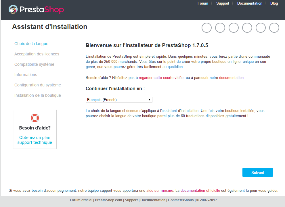 Prestashop instalation